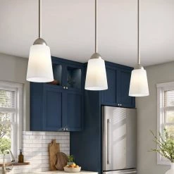Malone 1-Light Brushed Nickel Shaded Mini Pendant by Designers Fountain -Designers Fountain Shop brushed nickel designers fountain chandeliers d267m 5p bn e1 1000