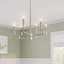 Summit 6-Light Brushed Nickel Chandelier by Designers Fountain -Designers Fountain Shop brushed nickel designers fountain chandeliers d269c 6ch bn e1 1000