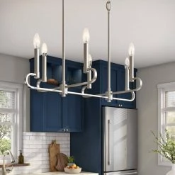 Summit 6-Lights Brushed Nickel Island Pendant by Designers Fountain -Designers Fountain Shop brushed nickel designers fountain chandeliers d269c is bn 40 1000