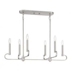Summit 6-Lights Brushed Nickel Island Pendant by Designers Fountain