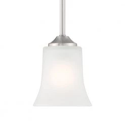 Bronson 1-Light Brushed Nickel Shaded Mini Pendant by Designers Fountain 9 Bronson 1-Light Brushed Nickel Shaded Mini Pendant by Designers Fountain -Designers Fountain Shop brushed nickel designers fountain chandeliers d278m 5p bn 4f 1000