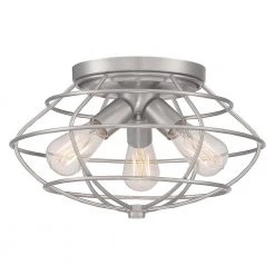 15 in. Jax 3-Light Brushed Nickel Ceiling Light Flush Mount by Designers Fountain