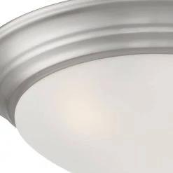 16.75 in. 3-Light Brushed Nickel Ceiling Light Flush Mount with Etched Glass Shade by Designers Fountain -Designers Fountain Shop brushed nickel designers fountain flush mount lights 1360l bn 4f 1000