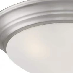 14 in. Tap 2-Light Brushed Nickel Ceiling Light Flush Mount with Etched Glass Shade by Designers Fountain -Designers Fountain Shop brushed nickel designers fountain flush mount lights 1360m bn 4f 1000