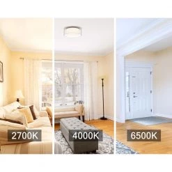 13 in. Voice Controlled Selectable CCT LED Brushed Nickel Tunable LED Smart Flush Mount by Designers Fountain -Designers Fountain Shop brushed nickel designers fountain flush mount lights 3683 35 4f 1000