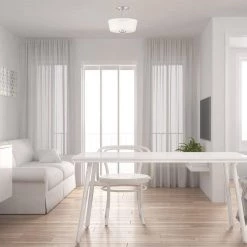 Malone 12 in. 2-Light Brushed Nickel Semi Flush Mount by Designers Fountain -Designers Fountain Shop brushed nickel designers fountain flush mount lights d267m sf bn 4f 1000