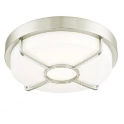 14 in. Brushed Nickel 3000K CCT LED Smart Ceiling Light Flush Mount, Compatible with Google and Alexa NO HUB Required by Designers Fountain