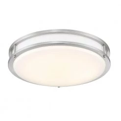 14 in. Voice Controlled Colors Brushed Nickel Smart Selectable CCT LED Ceiling Light Flush Mount by Designers Fountain