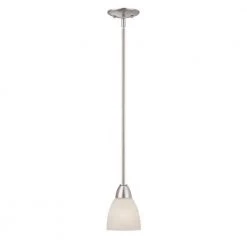 Torino 1-Light Brushed Nickel Mini Pendant by Designers Fountain