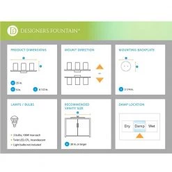 Darcy 3-Light Brushed Nickel Bath Bar Light by Designers Fountain -Designers Fountain Shop brushed nickel designers fountain vanity lighting 15006 3b 35 66 1000