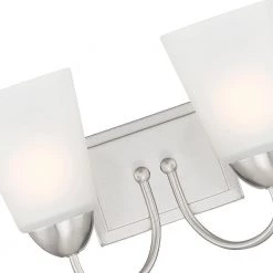 12.75 in. Malone 2-Light Brushed Nickel Transitional Bathroom Vanity Light with Frosted Glass Shades by Designers Fountain -Designers Fountain Shop brushed nickel designers fountain vanity lighting d267m 2b bn 1f 1000