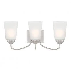 20.75 in. Malone 3-Light Brushed Nickel Transitional Bathroom Vanity Light with Frosted Glass Shade by Designers Fountain -Designers Fountain Shop brushed nickel designers fountain vanity lighting d267m 3b bn c3 1000