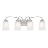 28.75 in. Malone 4-Light Brushed Nickel Transitional Bathroom Vanity Light with Etched Glass Shades by Designers Fountain -Designers Fountain Shop brushed nickel designers fountain vanity lighting d267m 4b bn 64 1000