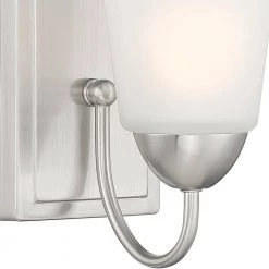 Malone 9.25 in. 1-Light Brushed Nickel Wall Sconce with Frosted Glass Shade by Designers Fountain -Designers Fountain Shop brushed nickel designers fountain vanity lighting d267m ws bn 44 1000
