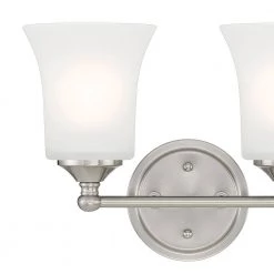 Bronson 13.25 in. 2-Light Brushed Nickel Vanity Light with Frosted Glass Shade by Designers Fountain -Designers Fountain Shop brushed nickel designers fountain vanity lighting d278m 2b bn 1f 1000