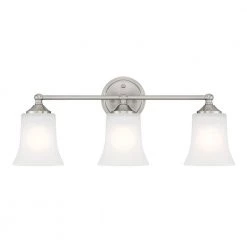 23 in. Bronson 3-Light Brushed Nickel Transitional Bathroom Vanity Light with Frosted Glass Shades by Designers Fountain -Designers Fountain Shop brushed nickel designers fountain vanity lighting d278m 3b bn 1f 1000