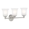 23 in. Bronson 3-Light Brushed Nickel Transitional Bathroom Vanity Light with Frosted Glass Shades by Designers Fountain -Designers Fountain Shop brushed nickel designers fountain vanity lighting d278m 3b bn 64 1000