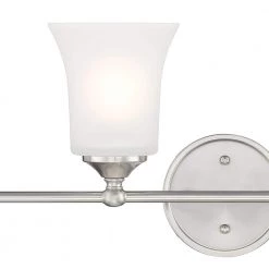 31.75 in. Bronson 4-Light Brushed Nickel Transitional Bathroom Vanity Light with Frosted Glass Shades by Designers Fountain -Designers Fountain Shop brushed nickel designers fountain vanity lighting d278m 4b bn 1f 1000
