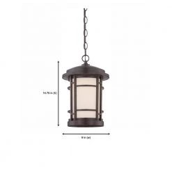 Barrister 13.75 in. Burnished Bronze LED Outdoor Hanging Lamp with White Opal Glass Shade by Designers Fountain -Designers Fountain Shop burnished bronze designers fountain outdoor chandeliers led22434 bnb 66 1000