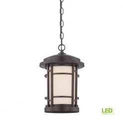 Barrister 13.75 in. Burnished Bronze LED Outdoor Hanging Lamp with White Opal Glass Shade by Designers Fountain -Designers Fountain Shop burnished bronze designers fountain outdoor chandeliers led22434 bnb a0 1000