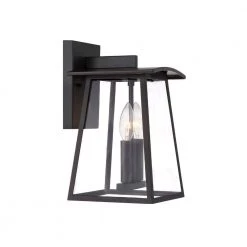 Calderwood 15.25 in. Burnished Bronze 2-Light Outdoor Wall Lamp with Clear Glass Shade by Designers Fountain