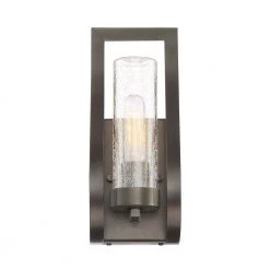 Weaver 12.5 in. Burnished Bronze 1-Light Outdoor Wall Lamp with Clear Seedy Glass Shade by Designers Fountain -Designers Fountain Shop burnished bronze designers fountain outdoor sconces 94891 bnb 40 1000