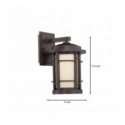 Barrister 11.5 in. Burnished Bronze LED Outdoor Wall Lamp with White Opal Glass Shade by Designers Fountain -Designers Fountain Shop burnished bronze designers fountain outdoor sconces led22421 bnb 1d 1000