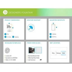 Barrister 11.5 in. Burnished Bronze LED Outdoor Wall Lamp with White Opal Glass Shade by Designers Fountain -Designers Fountain Shop burnished bronze designers fountain outdoor sconces led22421 bnb 66 1000