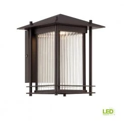 Hadley 11.5 in. Burnished Bronze LED Outdoor Wall Lamp with Ribbed Glass Shade by Designers Fountain 14 Hadley 11.5 in. Burnished Bronze LED Outdoor Wall Lamp with Ribbed Glass Shade by Designers Fountain -Designers Fountain Shop burnished bronze designers fountain outdoor sconces led32531 bnb 66 1000
