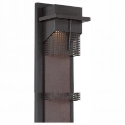 Beacon 21.5 in. Burnished Bronze LED Outdoor Wall Lamp with Metal Cage Shade by Designers Fountain