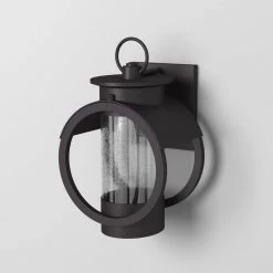 Arbor 12 in. Burnished Bronze LED Outdoor Wall Lamp with Clear Glass Shade by Designers Fountain -Designers Fountain Shop burnished bronze designers fountain outdoor sconces led32811 bnb 40 1000