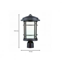 Barrister 15.5 in. Burnished Bronze LED Outdoor Post Lamp with White Opal Glass Shade by Designers Fountain -Designers Fountain Shop burnished bronze designers fountain post lanterns led22436 bnb 66 1000