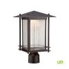 Hadley 14.5 in. Burnished Bronze LED Outdoor Post Lamp with Ribbed Glass Shade by Designers Fountain -Designers Fountain Shop burnished bronze designers fountain post lanterns led32536 bnb 64 1000