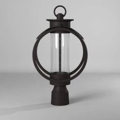 Arbor 17 in. Burnished Bronze LED Outdoor Post Lamp with Clear Glass Shade by Designers Fountain -Designers Fountain Shop burnished bronze designers fountain post lanterns led32826 bnb 4f 1000