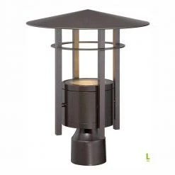 Englewood 14.4 in. Burnished Bronze LED Outdoor Post Lamp by Designers Fountain