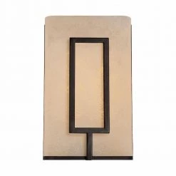 6.5 in. Regatta 1-Light LED Burnished Bronze Rustic Wall Mount Sconce Light with Warm Amber Glass Shade by Designers Fountain