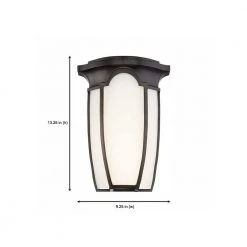 9.25 in. Tudor Row 1-Light LED Burnished Bronze Transitional Wall Mount Sconce Light with Opal Glass Shade by Designers Fountain -Designers Fountain Shop burnished bronze designers fountain wall sconces led33711 bnb 1d 1000