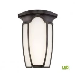 9.25 in. Tudor Row 1-Light LED Burnished Bronze Transitional Wall Mount Sconce Light with Opal Glass Shade by Designers Fountain -Designers Fountain Shop burnished bronze designers fountain wall sconces led33711 bnb a0 1000