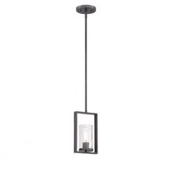 Elements 1-Light Charcoal Interior Incandescent Mini Pendant by Designers Fountain