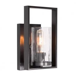 6 in. Elements 1-Light Charcoal Industrial Wall Mount Sconce Light with Clear Rain Glass Shade by Designers Fountain 12 6 in. Elements 1-Light Charcoal Industrial Wall Mount Sconce Light with Clear Rain Glass Shade by Designers Fountain -Designers Fountain Shop charcoal designers fountain wall sconces 86501 cha a0 1000