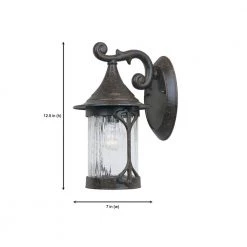 Canyon Lake 12.5 in. Chestnut 1-Light Outdoor Wall Lamp with Aged Crackle Glass Shade by Designers Fountain -Designers Fountain Shop chestnut designers fountain outdoor sconces 20911 chn e1 1000