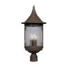 Canyon Lake 24 in. Chestnut 3-Light Outdoor Post Lamp with Aged Crackle Glass Shade by Designers Fountain -Designers Fountain Shop chestnut designers fountain post lanterns 20936 chn 64 1000