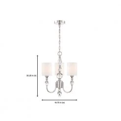 Evi 3-Light Chrome Chandelier with White Linen Clear Faceted Crystal Shade by Designers Fountain 8 Evi 3-Light Chrome Chandelier with White Linen Clear Faceted Crystal Shade by Designers Fountain -Designers Fountain Shop chrome designers fountain chandeliers 89983 ch 66 1000
