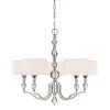 Evi 5-Light Chrome Chandelier with White Linen Clear Faceted Crystal Shade by Designers Fountain -Designers Fountain Shop chrome designers fountain chandeliers 89985 ch 64 1000