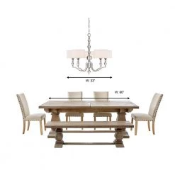 Evi 5-Light Chrome Chandelier with White Linen Clear Faceted Crystal Shade by Designers Fountain -Designers Fountain Shop chrome designers fountain chandeliers 89985 ch 66 1000