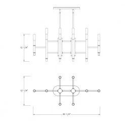 Jessa 8-Light Chrome Linear Chandelier by Designers Fountain -Designers Fountain Shop chrome designers fountain chandeliers 93238 ch 40 1000