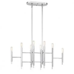 Jessa 8-Light Chrome Linear Chandelier by Designers Fountain