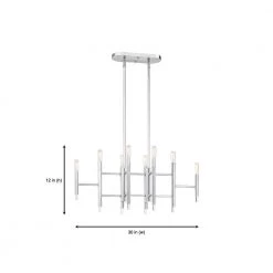 Jessa 8-Light Chrome Linear Chandelier by Designers Fountain -Designers Fountain Shop chrome designers fountain chandeliers 93238 ch 66 1000