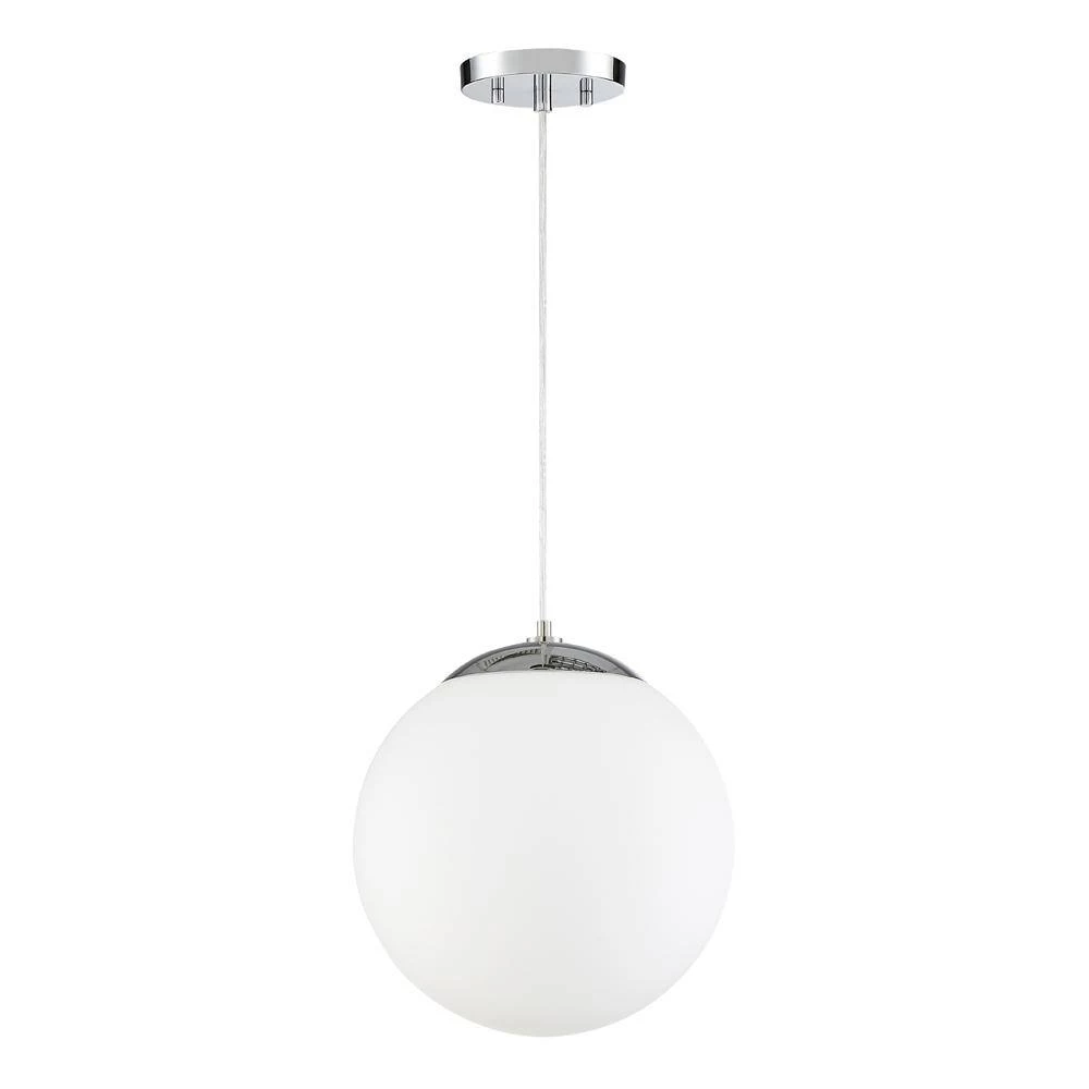Kelvin 1-Light Chrome Interior Pendant with Etched Opal Glass Shade by Designers Fountain 12 Kelvin 1-Light Chrome Interior Pendant with Etched Opal Glass Shade by Designers Fountain - Image 10
