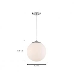 Kelvin 1-Light Chrome Interior Pendant with Etched Opal Glass Shade by Designers Fountain 17 Kelvin 1-Light Chrome Interior Pendant with Etched Opal Glass Shade by Designers Fountain -Designers Fountain Shop chrome designers fountain chandeliers 95232 ch 66 1000